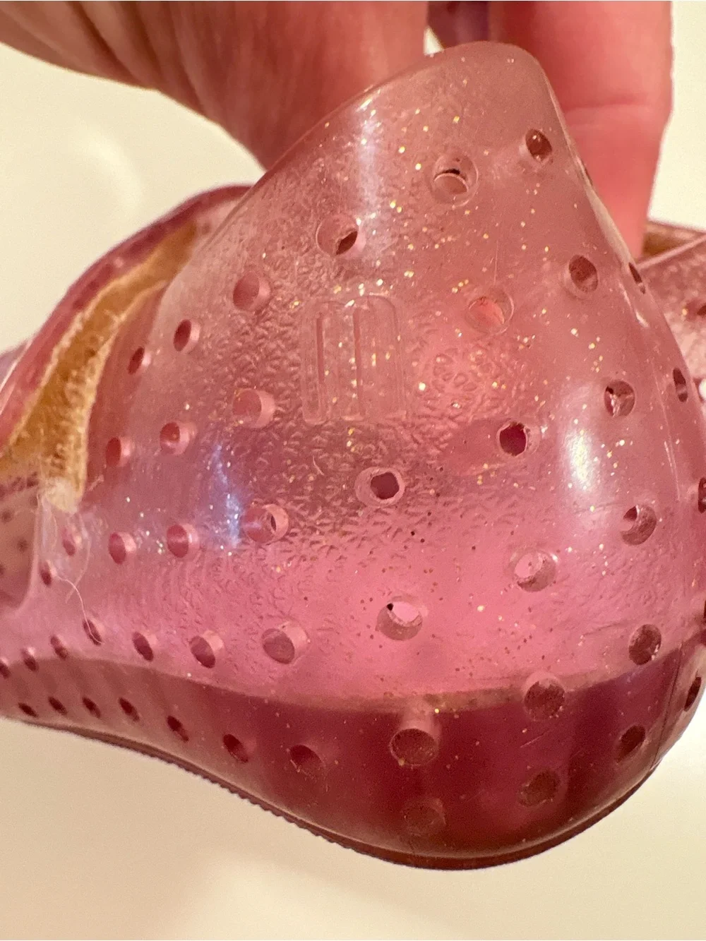 Mini Melissa Pink Glitter Jelly Sandals with Bow